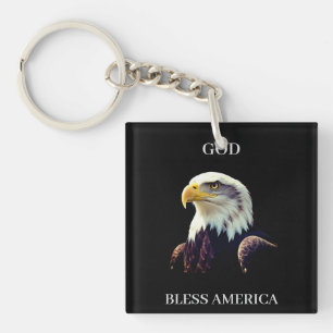 God Bless America – Patriottische Kracht met Trots Sleutelhanger
