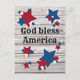 God Bless America Patriottische Rode Witte Blauwe Briefkaart
