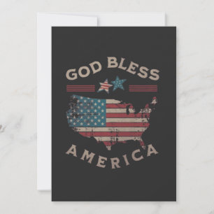 God Bless America Patriottische Uitnodiging - Vint