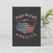 God Bless America Patriottische Uitnodiging - Vint (Staand voorkant)