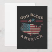 God Bless America Patriottische Uitnodiging - Vint (Voorkant / Achterkant)