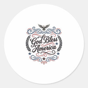 God Bless America Patriottische Vintage Adelaar T- Ronde Sticker