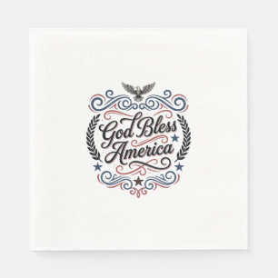 God Bless America Patriottische Vintage Adelaar T- Servet