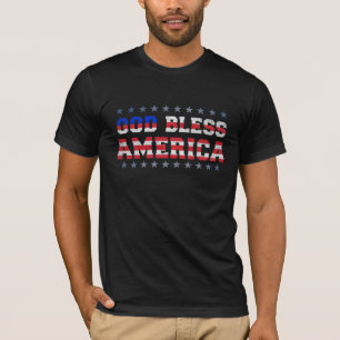 God Bless America Patriottische Vintage Vlag T-Shi T-shirt