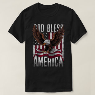 God Bless America Patriottische Vlag Steenarend T-shirt