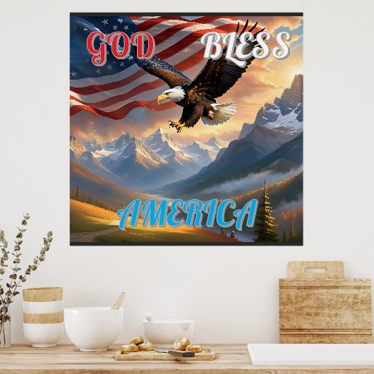 GOD BLESS AMERICA POSTER (Keuken)