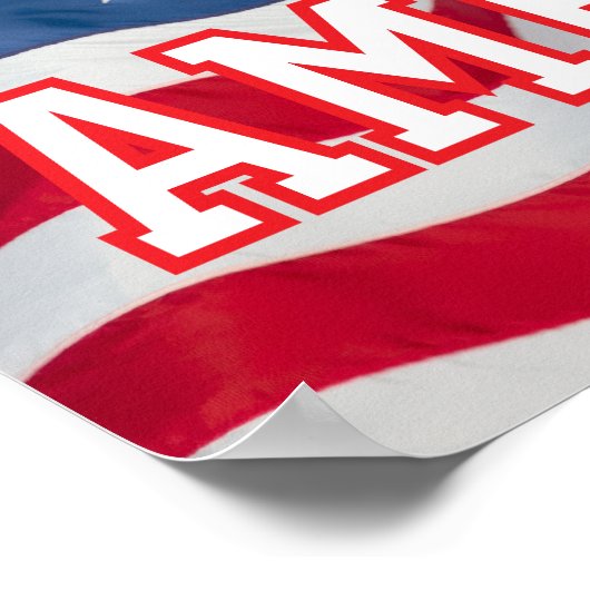 God Bless America Pster  w/flag  Poster (Hoek)