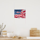 God Bless America Pster  w/flag  Poster (Keuken)