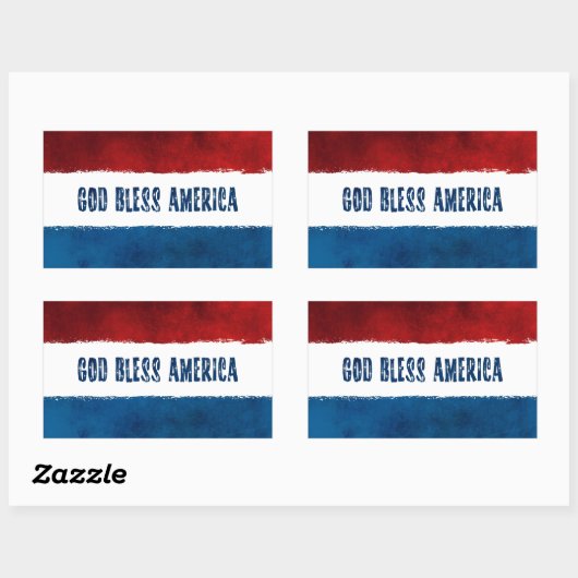 God Bless America Rectangle Stickers (Vel)