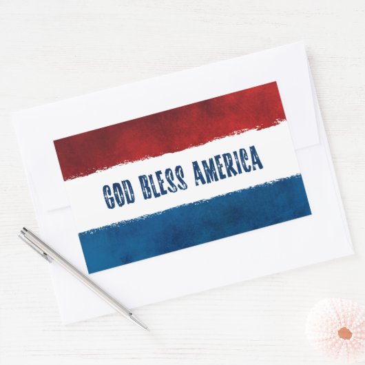 God Bless America Rectangle Stickers (Envelop)