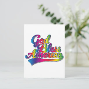 God Bless America Regenboog logo Feestdagenkaart