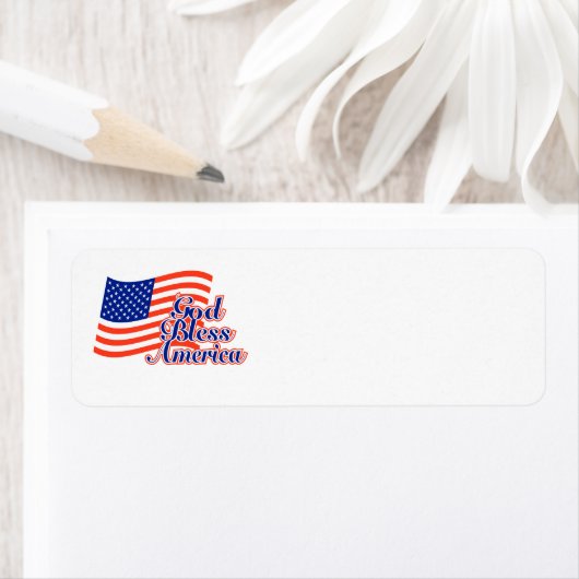 God Bless America retouradreslabel Etiket (Insitu)