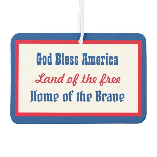 God Bless America Retro Patriottisch Rood Blauw Wi Luchtverfrisser (Achterkant)