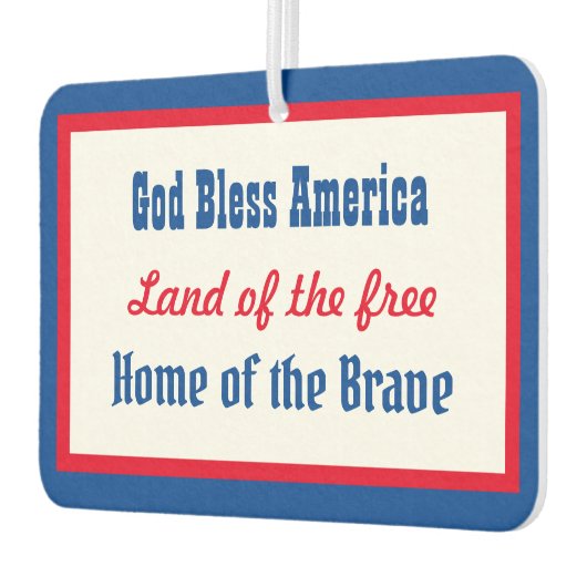 God Bless America Retro Patriottisch Rood Blauw Wi Luchtverfrisser (Links)