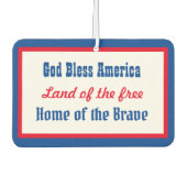 God Bless America Retro Patriottisch Rood Blauw Wi Luchtverfrisser (Voorkant)