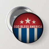 God Bless America Retro Ronde Button 7,6 Cm (Voorkant /achterkant)