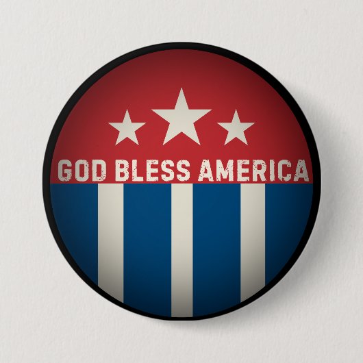 God Bless America Retro Ronde Button 7,6 Cm (Voorkant)