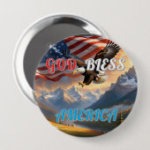 GOD BLESS AMERICA RONDE BUTTON 4,0 CM (Voorkant /achterkant)