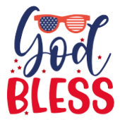 God Bless America Ronde Button 7,6 Cm