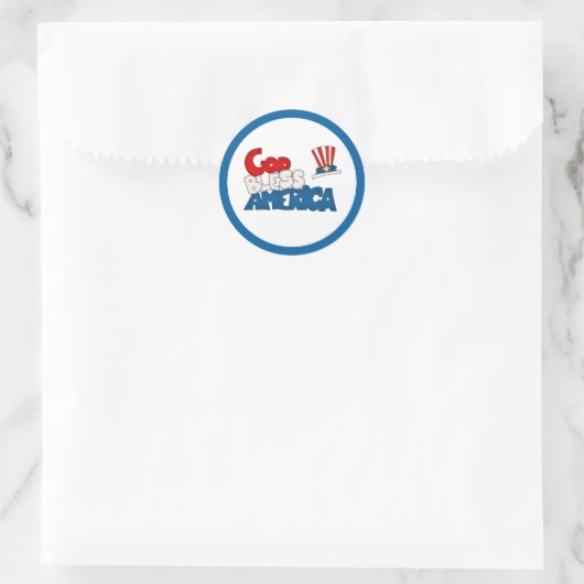 GOD BLESS AMERICA RONDE STICKER (Tas)
