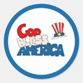 GOD BLESS AMERICA RONDE STICKER (Voorkant)
