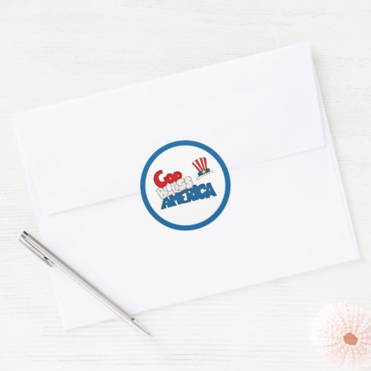 GOD BLESS AMERICA RONDE STICKER (Envelop)