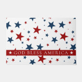 God Bless America Rood Blauw USA Sterren Patroon Deurmat (Voorkant)