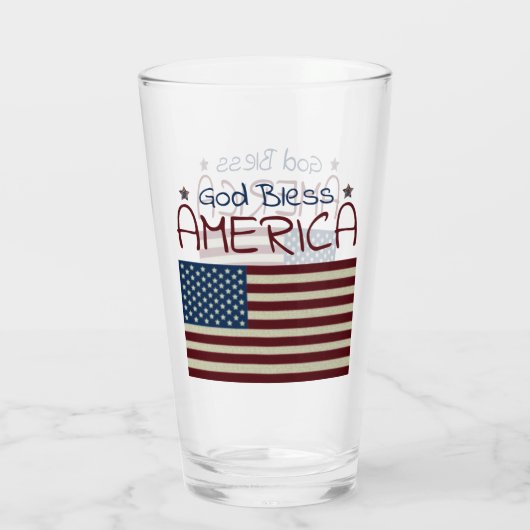God Bless America Rood Wit Blauw Glas (Achterkant)