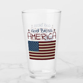 God Bless America Rood Wit Blauw Glas