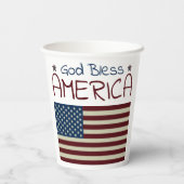 God Bless America Rood Wit Blauw Papieren Bekers (Achterkant)