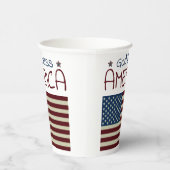 God Bless America Rood Wit Blauw Papieren Bekers (Rechts)
