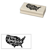 God Bless America Rubber Art Stamp Rubberstempel (Gestempeld)