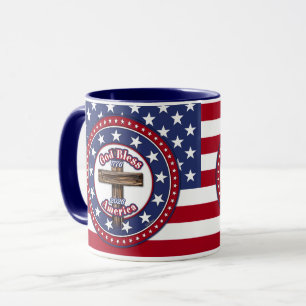 God Bless America Rugged Cross 1776-2026 Vlag Mok