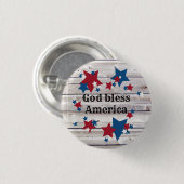 God Bless America Rustic Red White Blue Stars Ronde Button 3,2 Cm (Voorkant /achterkant)