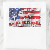 God Bless America Soldaten en het vlagpatriottisch Rechthoekige Sticker (Tas)