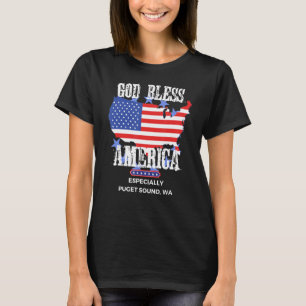 God Bless America Speciaal Puget Sound WA US Sta T-shirt
