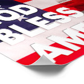 God Bless America Square Poster - Vlag/Man bidden (Hoek)