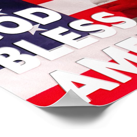 God Bless America Square Poster - Vlag/Man bidden (Hoek)