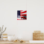 God Bless America Square Poster - Vlag/Man bidden (Keuken)