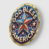 God Bless America Star Patriottisme Grote Klok (Hoek)
