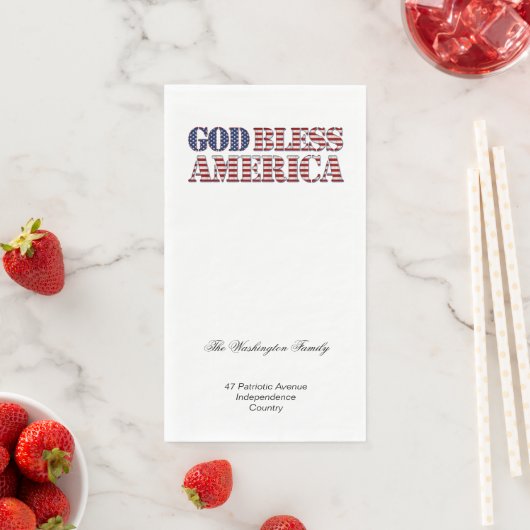 God Bless America Stars and Stripes Patriotic Servet (Insitu)