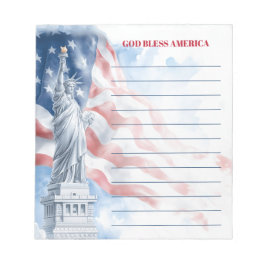 God Bless America Statue of Liberty Lined Notitieblok