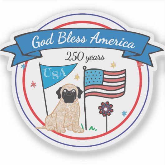 GOD Bless America  Sticker (Voorkant)