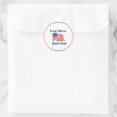 God Bless America text, Amerikaanse vlag Ronde Sticker (Tas)