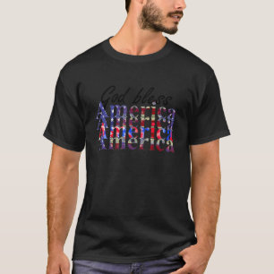 God Bless America Us American Flag Christian Men W T-shirt