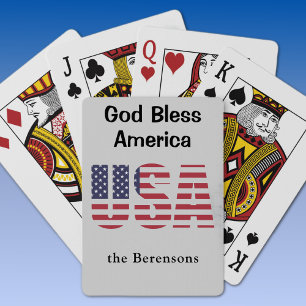 God Bless America USA Custom Deck of Playing Cards Pokerkaarten