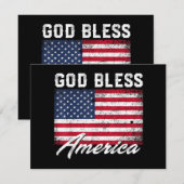 God Bless America USA Flag 4th of July Patriotic Informatiekaartje (Voorkant / Achterkant)