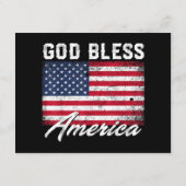 God Bless America USA Flag 4th of July Patriotic Informatiekaartje (Achterkant)