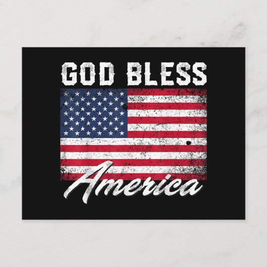 God Bless America USA Flag 4th of July Patriotic Informatiekaartje (Voorkant)