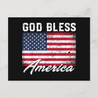God Bless America USA Flag 4th of July Patriotic Informatiekaartje